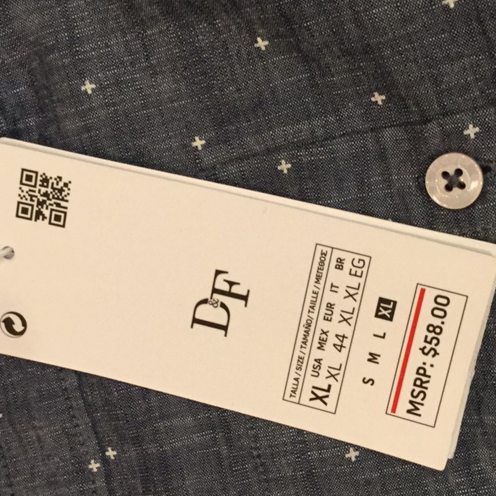 Denim & Flower slim fit button down. NWT - Picture 3 of 7